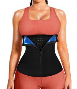 lot 14465 image: LEINIDINA Womens Waist Trainer Corset with Zipper Sweat Waist Trimmer for Women Workout Belt Corset Shapewear Black - Retail $14