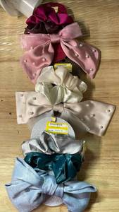 lot 14471 image: Pearl-Embellished Satin Hair Bow Collection - Retail $1