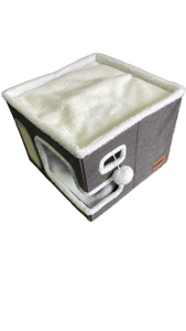 lot 15411 image: Zoomisia Pet Cat House with Plush Lining - Retail $25