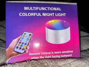 lot 1410 image: Remote Control Color Changing Night Light - Retail $12