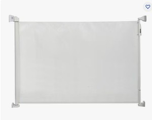 lot 1418 image: White Mesh Retractable Wall-mounted DogCat Gate, 5ft