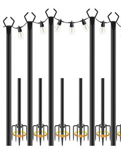 lot 15415 image: Black Metal Posts Outdoor Stakes - Retail $75