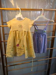 lot 59 image: Youngland Toddler Girl Dress Lot of 2 - Yellow Floral & Purple Polka Dot