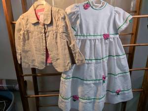lot 61 image: Girls Toddler Dress and Denim Jacket Set Size 2T and 4