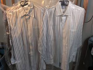 lot 73 image: Stafford Executive Mens Striped Dress Shirts - Set of 2 Size 18