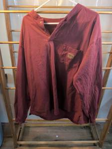 lot 104 image: Walls Mens Long Sleeve Henley Shirt XXL Burgundy