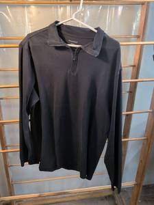 lot 110 image: Natural BasiX Mens Black Quarter-Zip Long Sleeve Shirt Medium