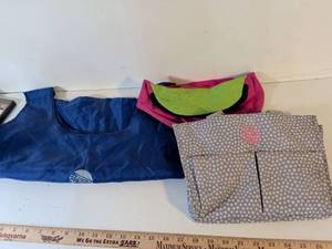 lot 176 image: Lot of 3 Fabric Storage Organizer Bags with Monogram Embroidery