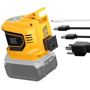 lot 5395 image: Portable Power Inverter Compatible with DeWALT 20V,Ecarke Real 200W Outdoor Generators with 2 USB&Type-C&AC,DC 20V to AC 110V Portable Power Station, Charger Adapter Battery Powered Outlet(no battery)