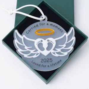 lot 5404 image: SOUTHLISA Angel Baby Memorial Hanging Ornament, Carried For A Moment Loved For A Lifetime, Acrylic, Christmas