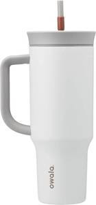 lot 5409 image: Owala Stainless Steel Triple Layer Insulated Travel Tumbler with Spill Resistant Lid, Straw, and Carry Handle, BPA Free, 40 oz, Gray (Iced Tea)