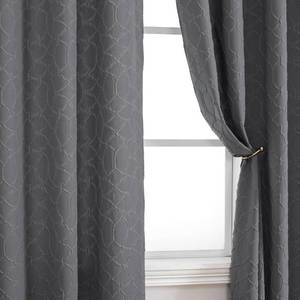 lot 5445 image: Simplebrand Grace Grey Light Filtering Curtains for Bedroom 63 Inch Length 2 Panels, 3D Embossed Textured Thick Fabric Curtains, Soft Touching Casual Rod Pocket Drapes Privacy Curtains, 38 Wide