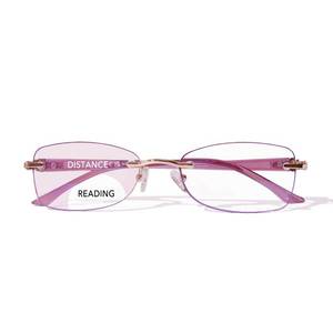 lot 5459 image: ZESAKER Rimless Bifocal Reading Glasses for Women Frameless Blue Light Blocking Bifocal Clear Top Readers With Tinted Edge (Purple, 1.5)