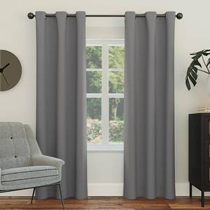 lot 5494 image: Sun Zero Easton Energy Saving Blackout Grommet Curtain Panel, 40 x 63, Gray, Grey