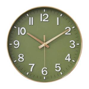 lot 5500 image: HZDHCLH Wall Clocks Battery Operated,12 inch Silent Non Ticking Modern Wall Clock for Living Room Bedroom Kitchen Office Classroom Decor (Olive Green and Gold)