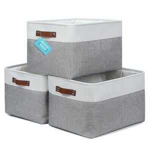 lot 5531 image: OrganiHaus Extra Large Fabric Storage Baskets for Shelves 3 Pack  16x13in Closet Storage Bins for Shelves  Cloth Baskets for Organizing  Linen Closet Organizers  Fabric Storage Bin - GrayWhite