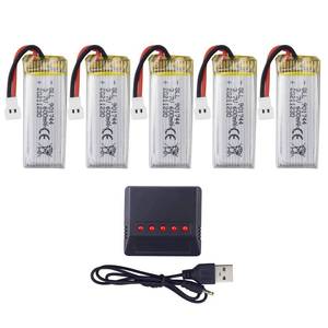 lot 5542 image: MOONZON 5PCS 3.7V 600mAh Lithium Battery with 5-in-1 Charger for SYMA X600W X700 X700W Quadcopter Remote Control Drone