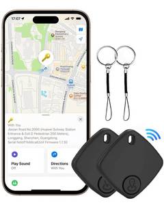 lot 5549 image: Air Tracker Tags 1 Pack - for iOS Only - Bluetooth Keys Finder Luggage Tracker Compatible with Apple Find My APP, Item Locator for Luggage, Backpack, Suitcases, Replaceable Battery (Black) ONLY ONE