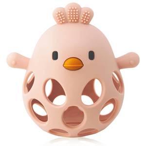 lot 5564 image: Baby Teething Toy, Easy-to-Grasp Sensory Teether for Infants 3-12 Months, 100% Food-Grade Silicone, Teething Relief &amp Developmental, BPA Free (Pink)