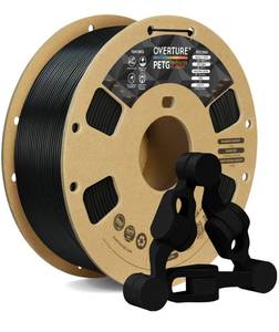 lot 5568 image: OVERTURE PETG 3D Printer Filament 1.75mm, Neatly Wound Durable PETG 1kg Spool (2.2lbs), Strong Toughness Filament, Dimensional Accuracy - 0.02mm, Fit Most FDM Printers (Black (1-Pack))