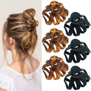 lot 5585 image: 2.8 Medium Octopus Hair Clips for Women, Matte Claw Clips for Thin Hair, 90 Strong Hold Non-slip Spider Octopus Clip for Fine Hair Jaw Clips (Black & Tortoise)