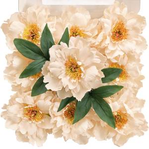 lot 5602 image: TINGE TIME Artificial Flowers 9pcs Silk Peony Fake Flower for DIY Wedding Craft Bridal Bouquets Centerpieces Arrangements Party Baby Shower Home Decorations (Champange)