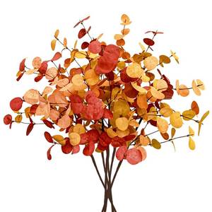 lot 5624 image: Agusbagli 6 Pcs Artificial Eucalyptus Leaves 28 Tall Fall Flowers Leaf Greenery Stems Autumn Decorations for Home Wedding Centerpieces Thanksgiving Floral Arrangements