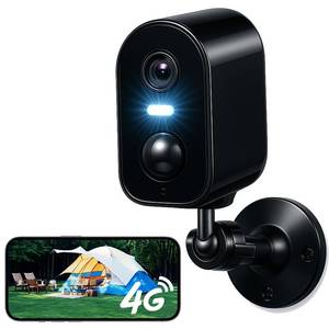 lot 5638 image: KKB No WiFi Security Camera, 4G LTE Cellular Security Cameras with Built-in Virtual SIM Card, 2K Wireless Indoor Outdoor Battery Camera Without Internet, PIR Motion Detection, Color Night Vision