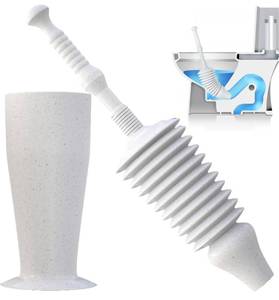 lot 5648 image: Luigis Toilet Plunger - Unclogger Plungers for Bathroom - Heavy Duty Clog Remover with Effective Unblocker Bellows Design - Remover Tool to Unblock Toilet Blockage - Grey