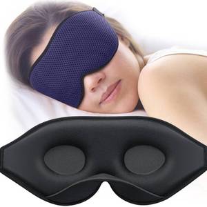 lot 6104 image: MABAO Sleep Mask for Side Sleeper, Eye Mask for Sleeping Women Men, 3D Contoured Cup No Eye Pressure 100% Light Blocking Sleeping Mask with Adjustable Strap Night Blindfold Flight, Travel, Nap, Blue