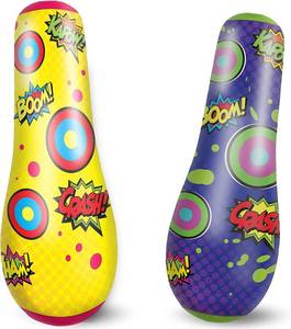 lot 6106 image: 2 Pack Inflatable Bopper, 47 Inches Kids Punching Bag with Bounce-Back Action, Inflatable Punching Bag for Kids Presents