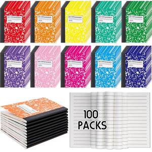 lot 6133 image: Fainne 100 Pack Mini Composition Notebook Bulk 4.5 x 3.3 Pocket Composition Books Small Narrow Ruled Compositions Note Pad Marble Journal Books for Students School College Office 60 Pages (10 Color)