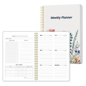 lot 6144 image: Undated Weekly Planner, Weekly To Do List Notebook with Goal & Habit Tracker Organizer, A5 5.8 x 8.0 Weekly Planner Notebook with Spiral Binding for Men or Women