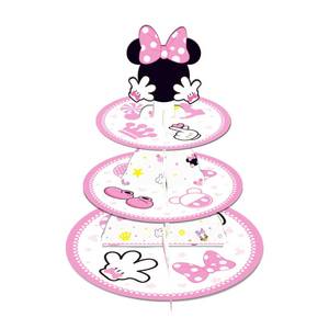 lot 6156 image: Large 3-Tier Minnie Cupcake Stand 12Inch Cardboard Cupcake Tray for Wedding Birthday Baby Shower Minnie Birthday Party Supplies