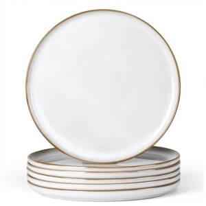 lot 6162 image: Herogo Ceramic 10.43 Inch Dinner Plates Set of 6, Stoneware Dinner Plate Set, Double Reactive Glaze Large Dinnerware Plates for Kitchen, Microwave, Oven & Dishwasher Safe, Ivory White