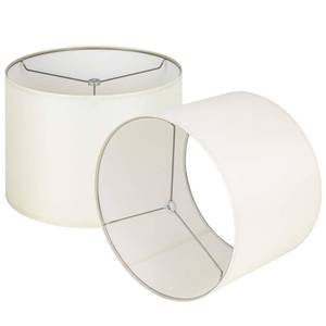 lot 6179 image: Wellmet Cream White Set of 2 Drum Lampshades, Easy Assembly Required 18 Top x 18 Bottom x 12 High Replacement Lamp Shades, Fabric Lampshades for Table Lamps Floor Lamps, Metal Spider Fitter