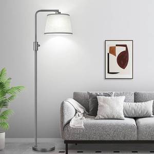 lot 6190 image: Dimmable Floor Lamp, Arc Floor Lamps for Living Room Modern Standing Lamp with Linen Shade, Tall Lamps for Living Room Bedroom Office Dining Room-Grey