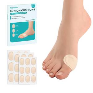 lot 6204 image: Promifun Bunion Pain Relief Pads to Wear with Shoes - 27 ct Bunion Cushion - Moleskin Protect Feet for Men and Women - Water-Resistant Self-Stick Adhesive (Multi-size)
