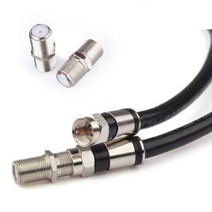 lot 6207 image: GTOTd Coaxial Cable (6 Feet) with RG6 Coax Cable Connector (and F-Type Cable Extension Adapter) Black Coax Satellite TV 75 Ohm Thin Coaxial Cable Adapter