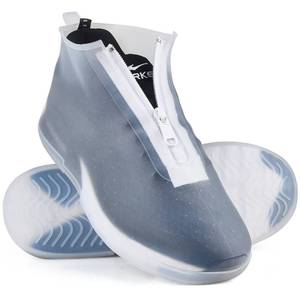 lot 6214 image: Waterproof Shoe Covers Slip-Resistant Overshoes Newly Upgraded and Latest Model for Men Women, Reusable Rain Boots for Outdoor, Cycling, Hiking, Work (Transparent, L (Women 8-10.5, Men 7-10))