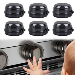 lot 6217 image: Gas Stove Knob Safety Covers 6Pcs Child Proof Stove Covers Diameter 0.14 inches, Non-Universal Baby Proof Oven knobs Locks for Only Height Under 1.65