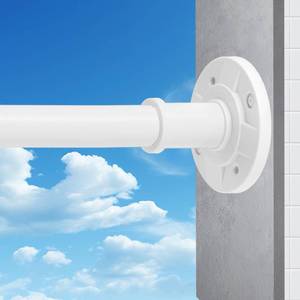 lot 6222 image: VIOREMOS Tension Curtain Rod 31 to 124 in Extra Long Curtain Rod Adjustable Heavy Duty White Spring Shower Curtain Rod for Bathroom Windows Room Divider Never Rust