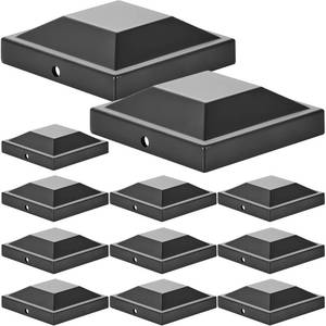 lot 6239 image: Dunzy 6 Pack Aluminum 3 x 3 Heavy Duty Post Caps for Actual 3 x 3 Metal Wood Fence Deck Corridors Mailbox Posts End Cover Black Spray Protection Post Topper Weatherproof Corrosion-Resistant