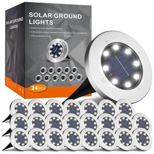 lot 6249 image: INCX Solar Lights Outdoor Waterproof, 24 Pack Solar Light for Outside, Garden Lights Landscape Lighting for Patio Pathway Lawn Yard Deck Driveway Walkway, Cold White