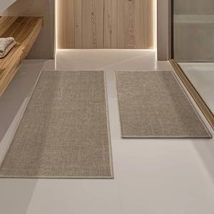 lot 6258 image: YIHOUSE Brown Bathroom Rug Sets 2 Piece, Bathroom Mat Quick Dry, Thin Bath Rug Set,Absorbent Bath Mat for Bathroom Non Slip Washable for Toilet and Floor 17x2417x32