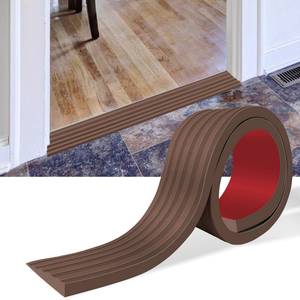 lot 6260 image: Threshold Ramps for Doorways Self-Adhesive Rubber Ramps for Door Threshold Rubber Door Threshold Ramp for Wheelchair Stroller Scooter Reducer Ramp (Brown, 2in Wide x 3.3 Long)