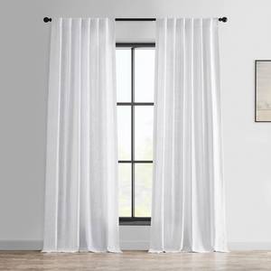 lot 6264 image: HPD Half Price Drapes Heavy Faux Linen Light Filtering Curtains for Bedroom 96 Inches Long (1 Panel) - Rod Pocket Curtains for Living Room - Window Curtains Home Decor - 50 X 96, Rice White