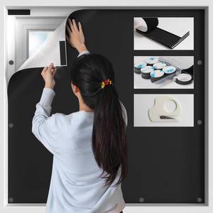 lot 6274 image: BKSAI 100% Blackout Window Cover, Portable Magnetic Black Out Curtains for Window, Black Out Shades No Drill Cuttable Blackout Blinds for Bedroom, RV, Nursery, Media Room, 39x57 inch, 2Pack