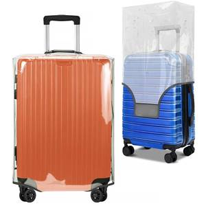 lot 6300 image: Clear Luggage Cover for 30 inch Suitcase Tsa Approved Thicken PVC Plastic Suitcase Protector Cover for Baggage Travel Waterproof.