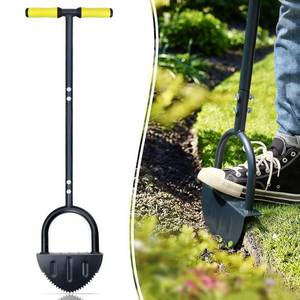 lot 6312 image: Colwelt Saw-Tooth Edger Lawn Tool, Half Moon Lawn Edger with T-Grip, Sidewalk Grass Long Handled Step Edger, 38-Inch LOOSE HARDWARE
